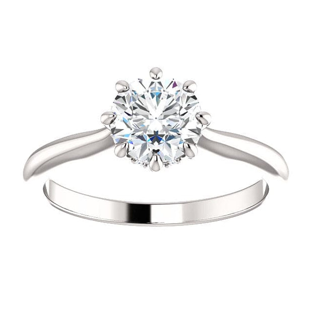 1.55 Ct. Hidden Halo Solitaire Ring 8 Prong H Color SI1 GIA Certified