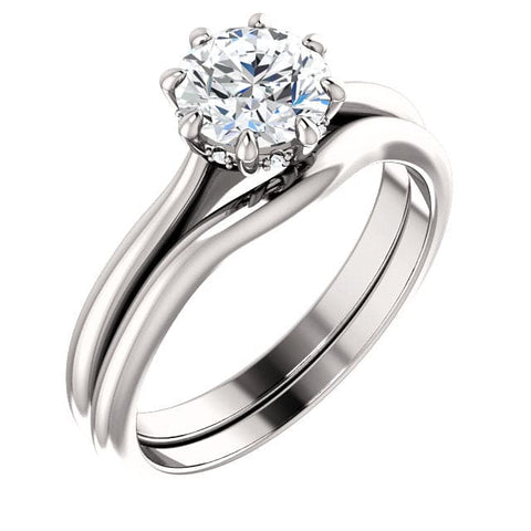 1.55 Ct. 8 Prong Hidden Halo Engagement Ring I Color SI1 GIA Certified