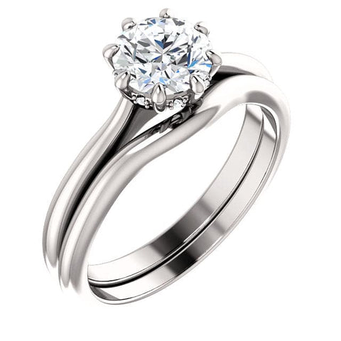 1.05 Ct. Round Cut 8 Prong Engagement Ring H Color SI1 GIA Certified