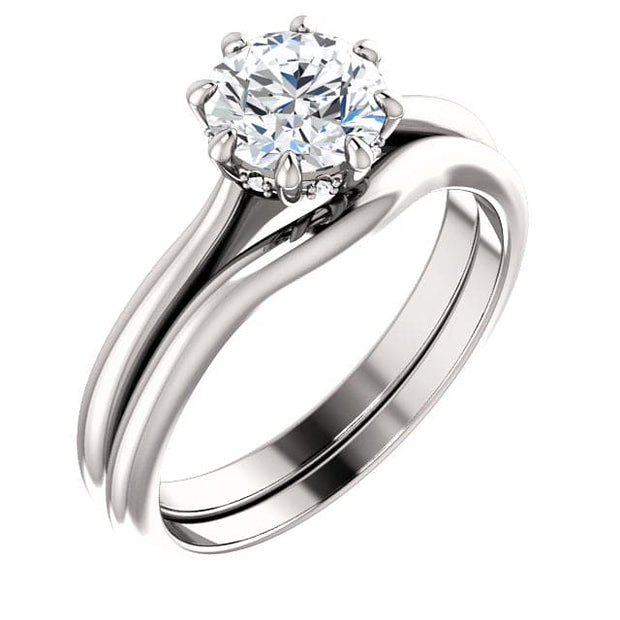 1.55 Ct. Hidden Halo 8 Prong Engagement Ring G Color SI1 GIA Certified