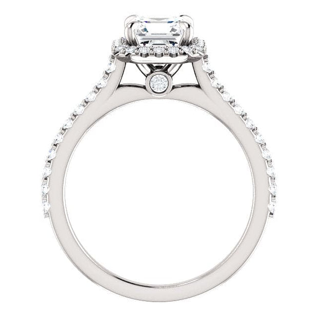 2.00 Ct. Asscher Cut Halo Engagement Bridal Set F Color VS1 GIA Certified