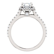 2.00 Ct. Asscher Halo Engagement Ring Set F Color VS2 GIA Certified