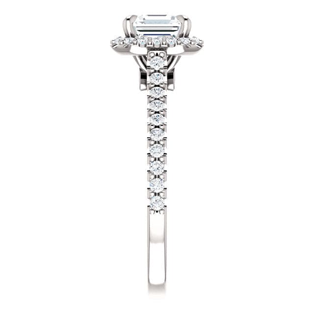 1.80 Ct. Halo Asscher Cut Engagement Ring Set H Color VS2 GIA Certified