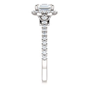2.00 Ct. Halo Asscher Cut Engagement Ring Set F Color VS2 GIA Certified