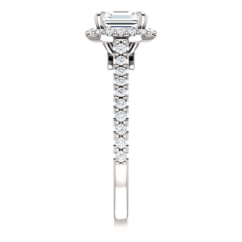 2.20 Ct. Halo Asscher Cut Engagement Ring Set H Color VS1 GIA Certified