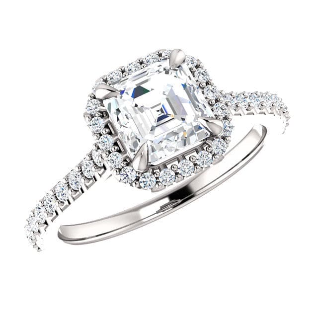 2.15 Ct. Asscher Cut Halo Engagement Ring G Color VS1 GIA Certified