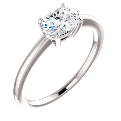 East West Oval Cut Diamond Solitaire Ring