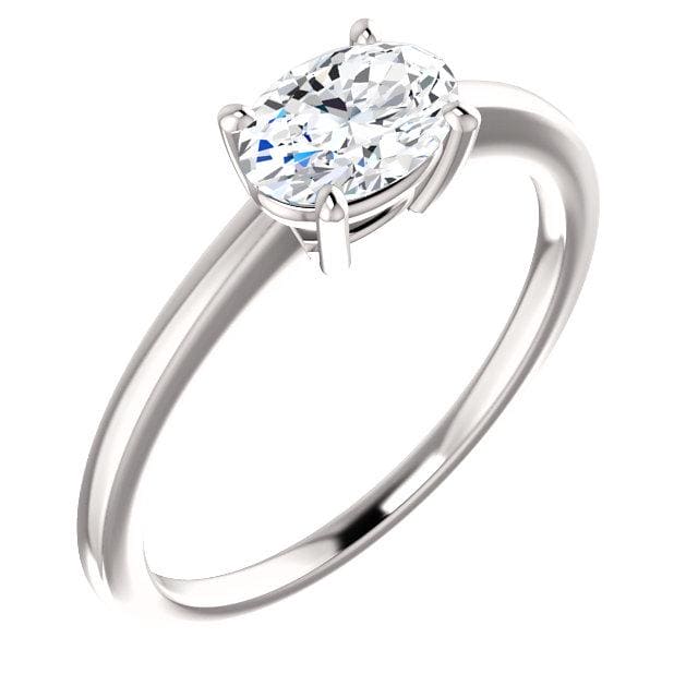 East west oval cut diamond solitaire ring