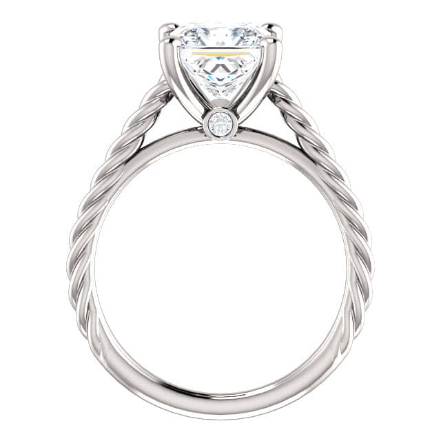 1.10 Ct. Princess Rope Design Engagement Ring Set E Color VS1 GIA Certified