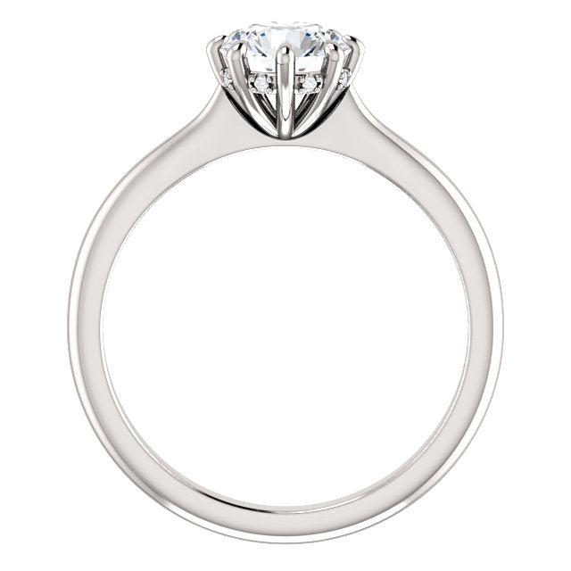 Round cut 8 prong diamond engagement ring