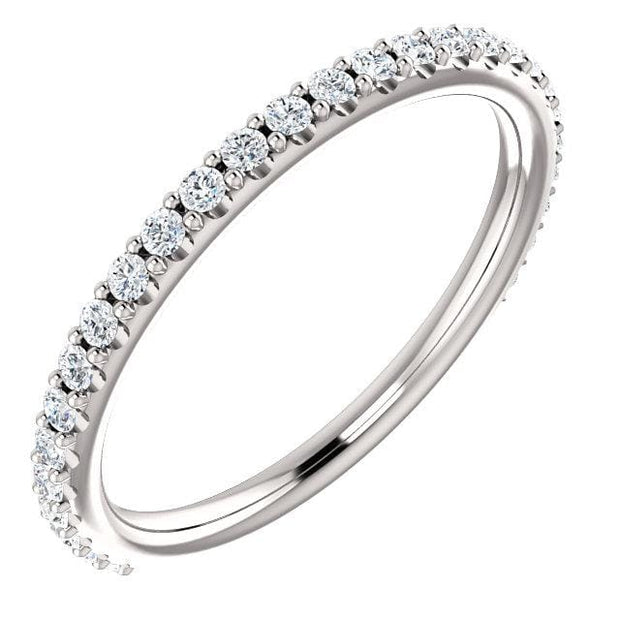 0.60 Ct U Pave Diamond Wedding Ring G Color VS1-VS2 Clarity