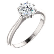 8 Prong Hidden Halo Engagement Ring