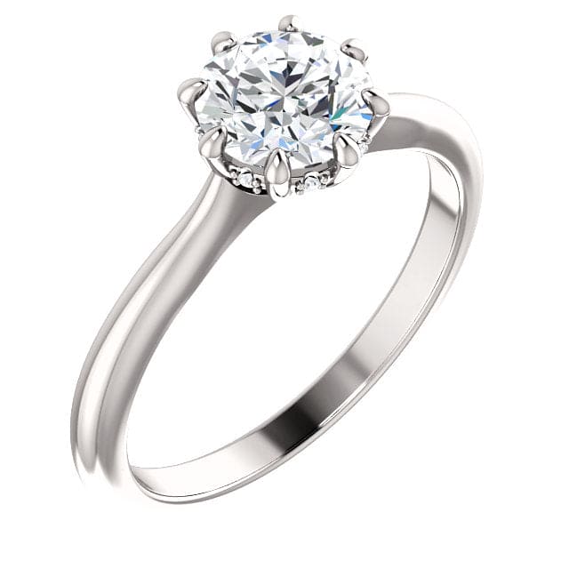 Round cut 8 prong diamond engagement ring