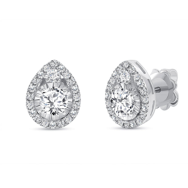 1.10 Ct. Diamond Tear Drop Earrings