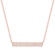 Rose Gold Thick Diamond Bar Necklace