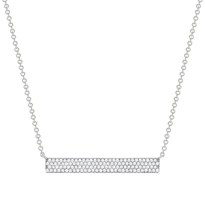 white gold thick diamond bar necklace