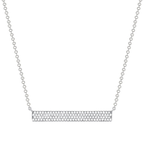 white gold thick diamond bar necklace