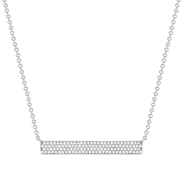 white gold thick diamond bar necklace