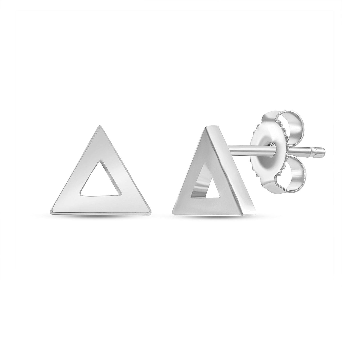 Triangle gold earrings