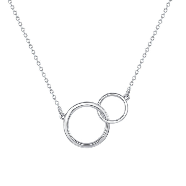 Interlock Circle Necklace White Gold