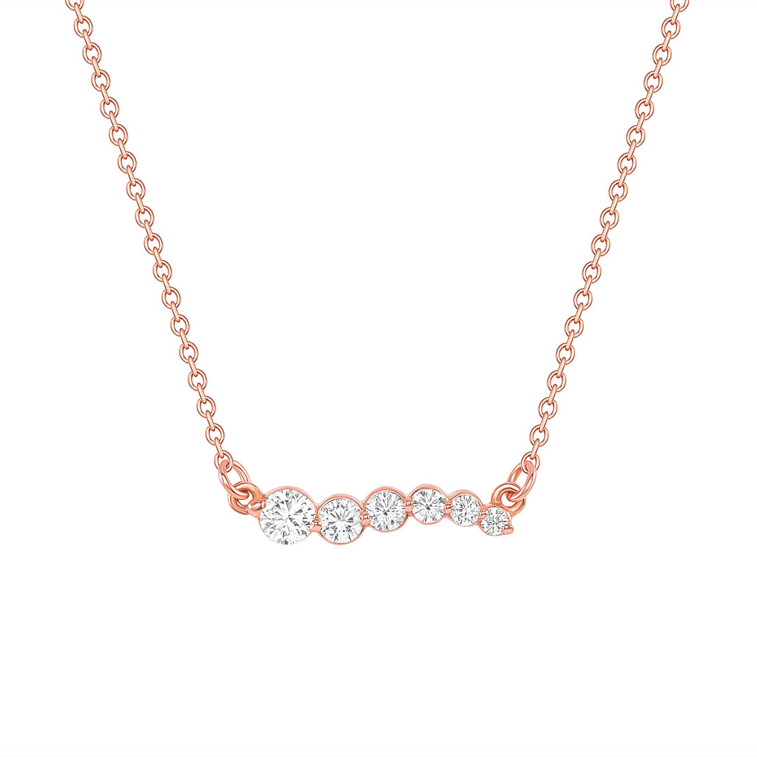 Graduated Diamond Necklace Rose Gold