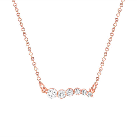 Graduated Diamond Necklace Rose Gold