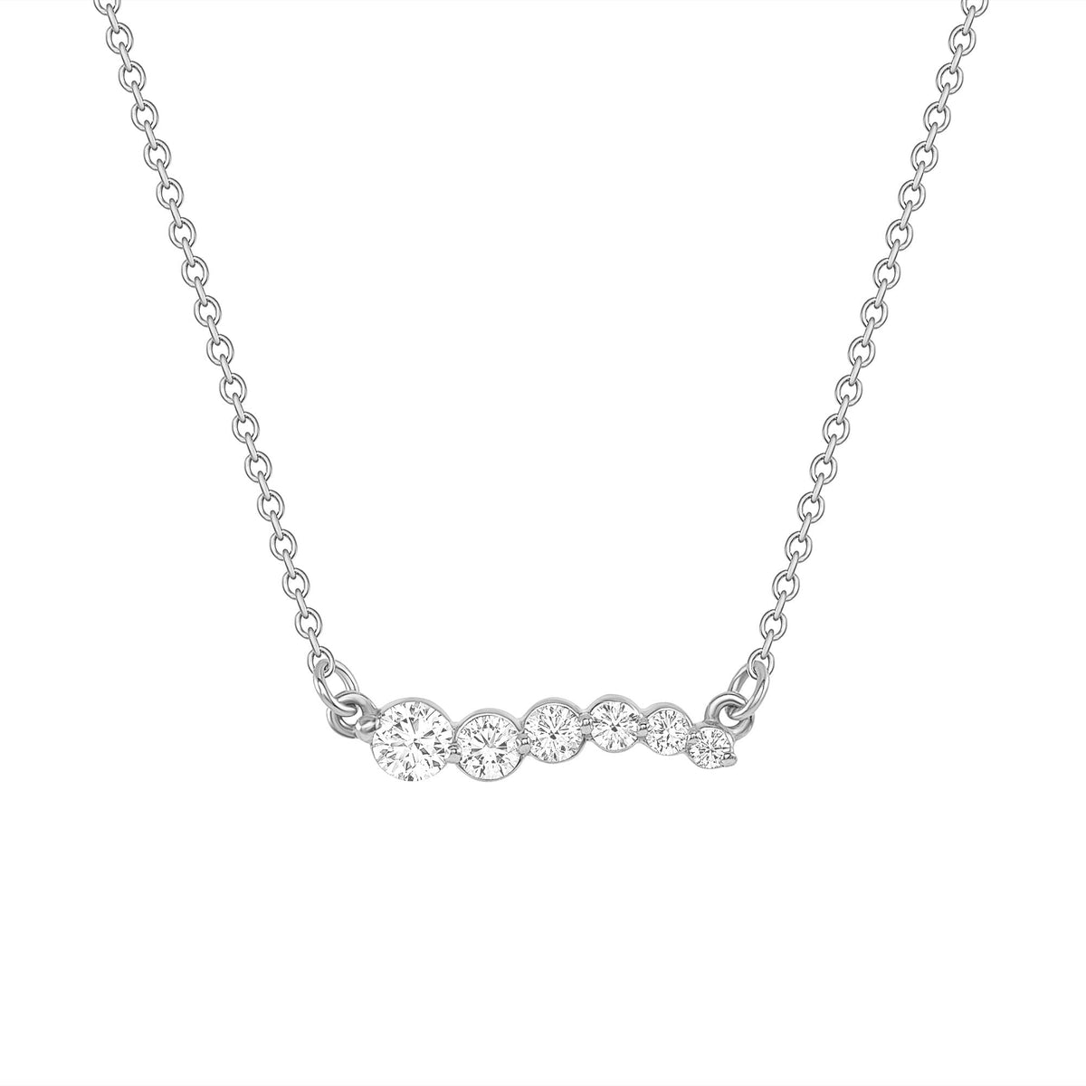 Graduated diamond necklace white gold
