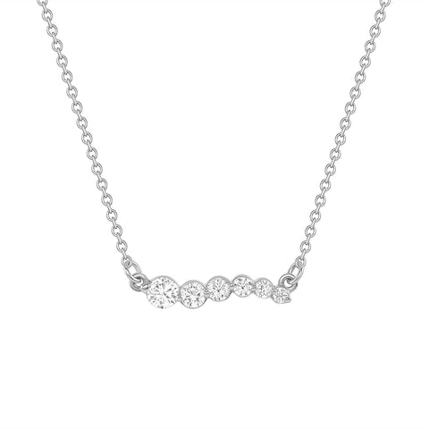 Graduated Diamond Necklace White Gold