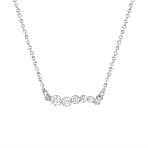 Graduated Diamond Necklace White Gold