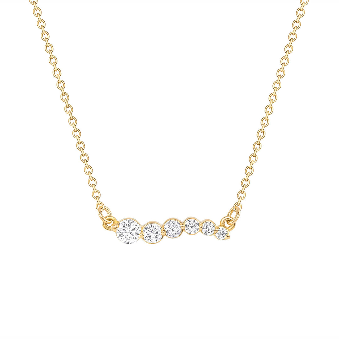 Graduated Diamond Necklace Yellow Gold