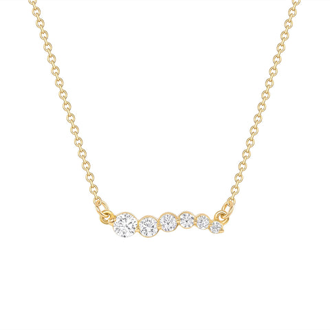 Graduated Diamond Necklace Yellow Gold