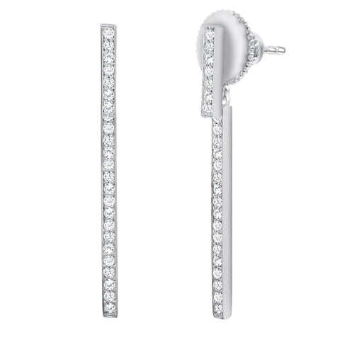 Long Bar Diamond Earrings