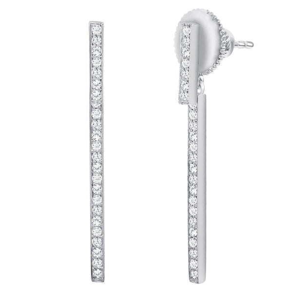 Long Bar Diamond Earrings