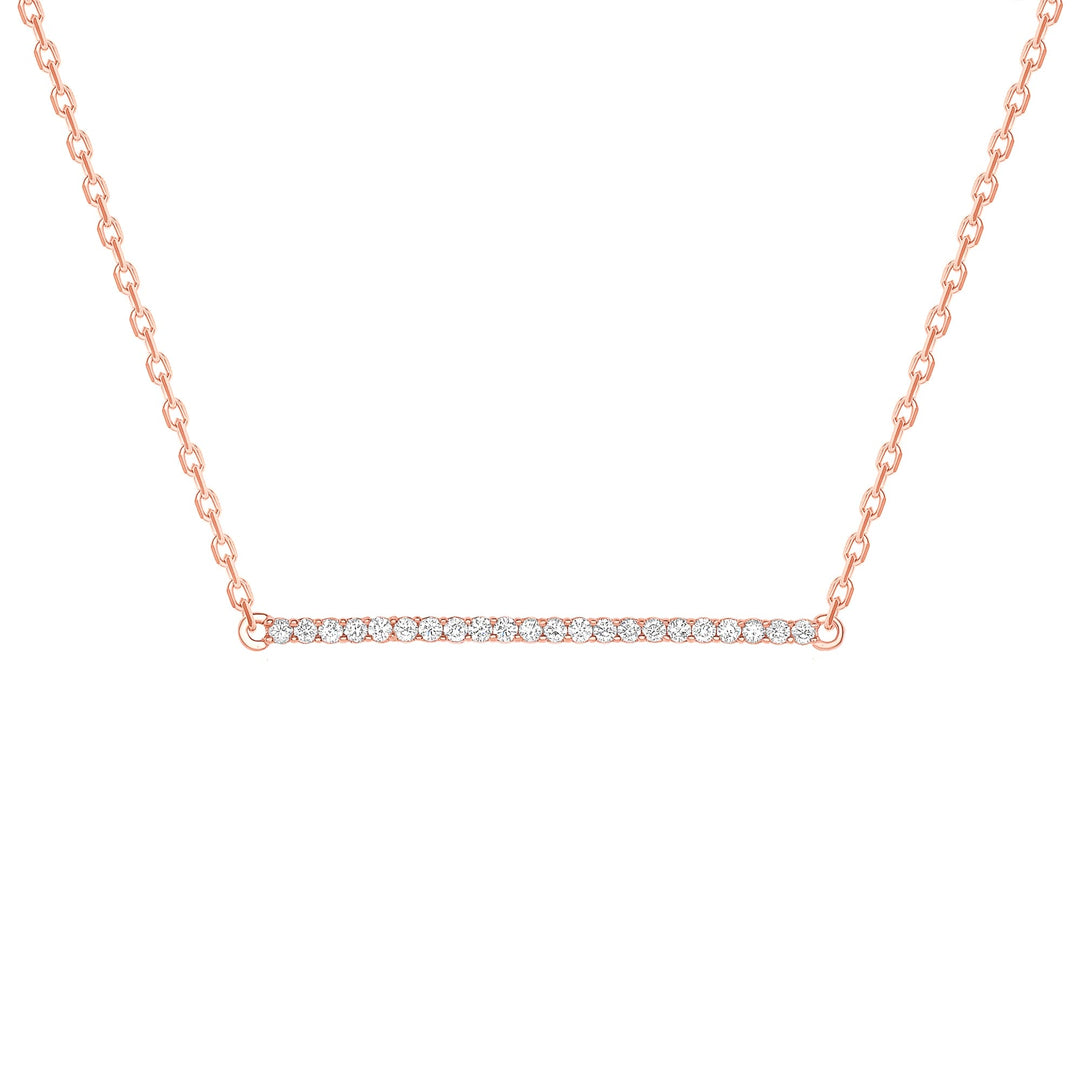 Horizontal Diamond Bar Necklace Yellow Gold