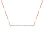 Horizontal Diamond Bar Necklace Yellow Gold