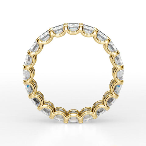 5 Carats Emerald Cut Eternity Band U-Setting F-G Color VS1 Clarity