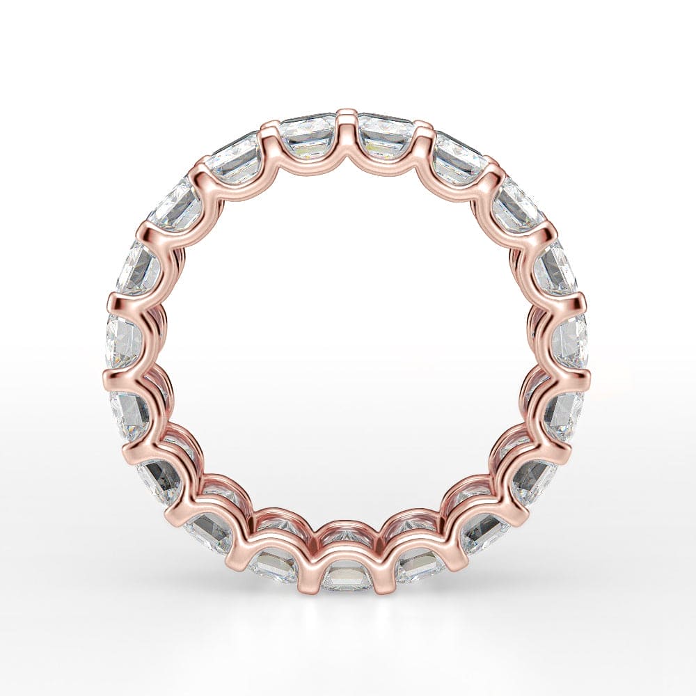 6 carat emerald cut eternity band Rose Gold