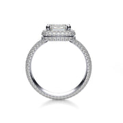 Square Cushion Cut Micro Pave Halo Diamond Ring  Eternity