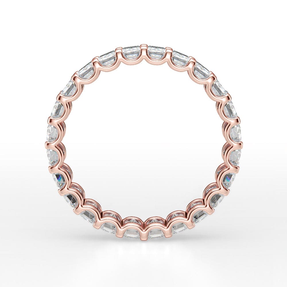 Emerald Cut Eternity Band Side View