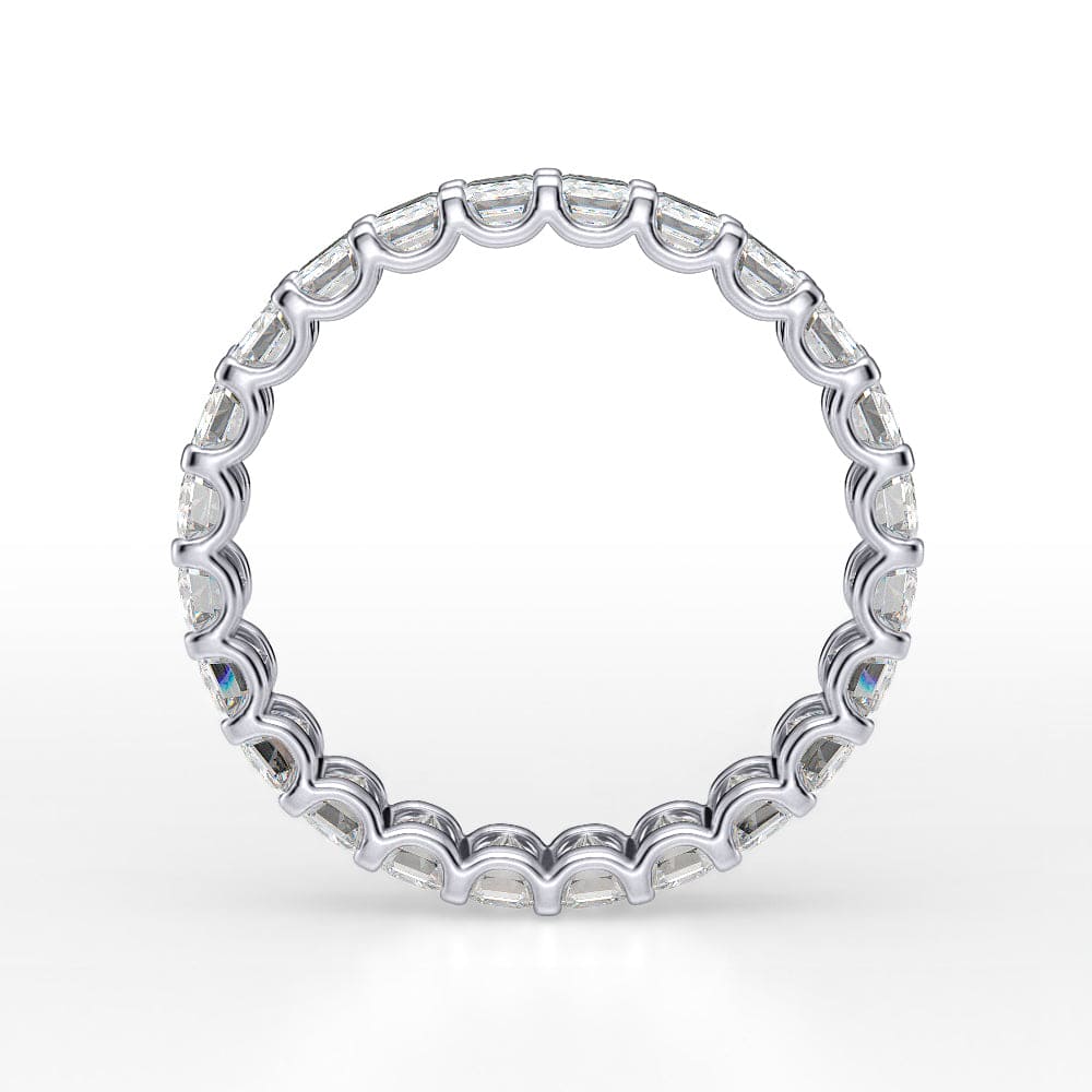 Emerald cut eternity band side view