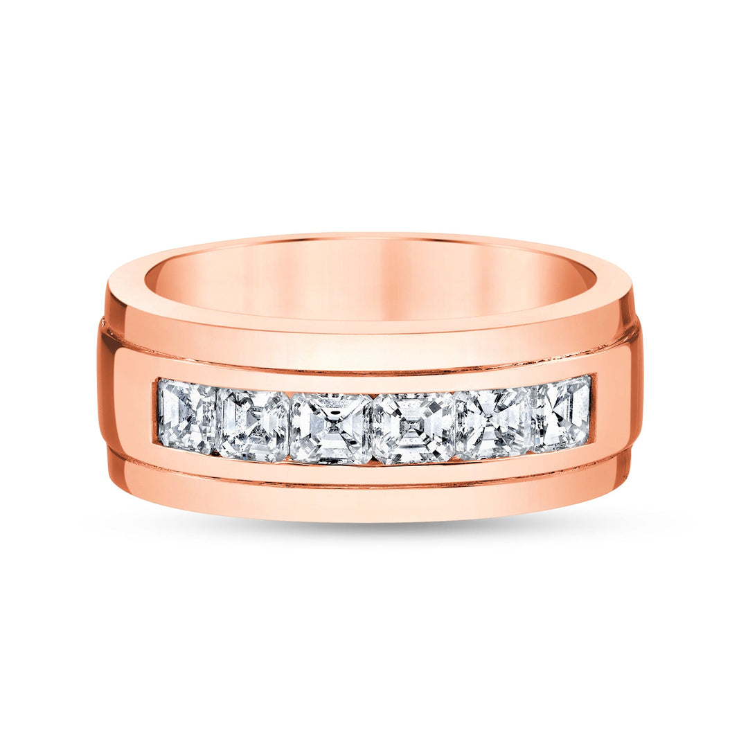 1.50 Ct. Men's Asscher Cut Diamond Band Channel Set G color VS1 Clarity