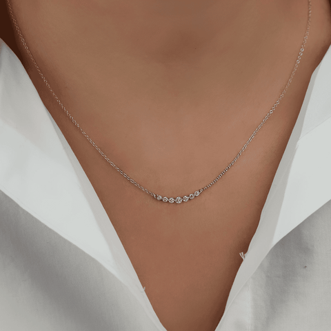 Seven Stone Diamond Bar Necklace
