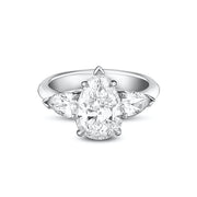 1.60 Ctw 3 Stone Pear Engagement Ring F Color SI1 GIA Certified