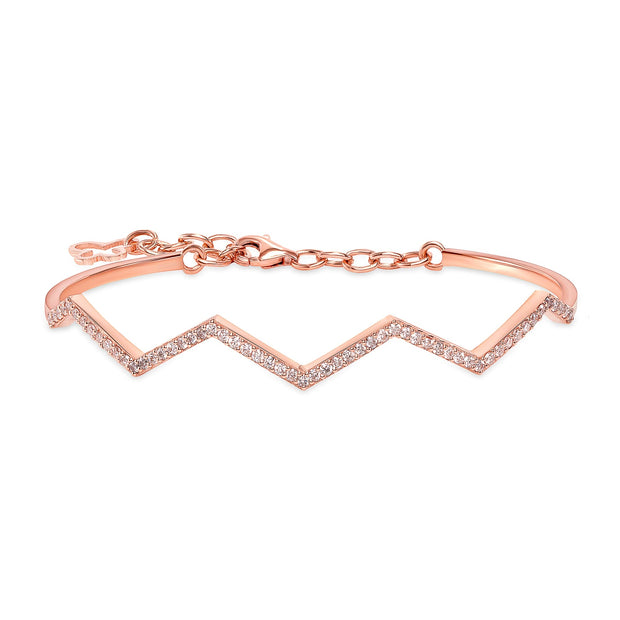 Zig Zag Stackable Diamond Cuff Bangle