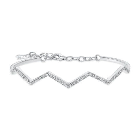 Zig Zag Stackable Diamond Cuff Bangle