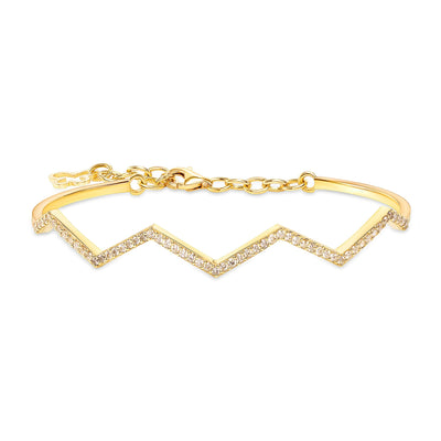 Zig Zag Stackable Diamond Cuff Bangle