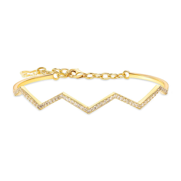 Zig Zag Stackable Diamond Cuff Bangle