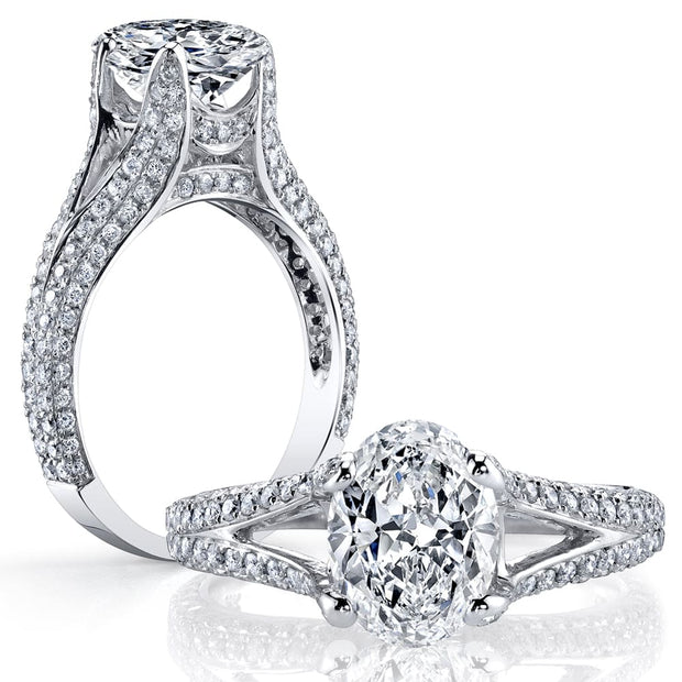 Split Shank Oval Engagement Ring