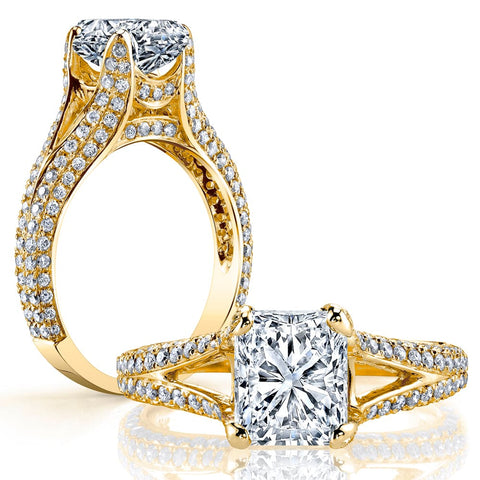 Pave Split Shank Engagement Ring