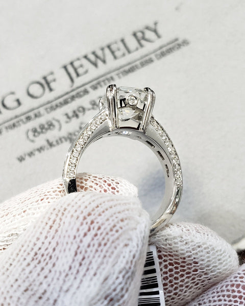 4.20 Ct. Asscher Cut Engagement Ring with Baguettes G Color VVS2 GIA Certified